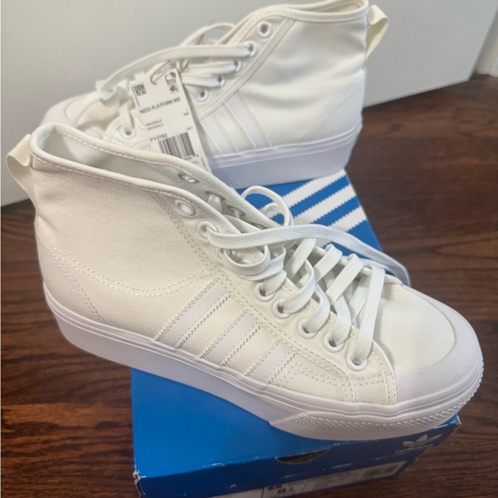 Adidas Women's White Canvas High-Tops